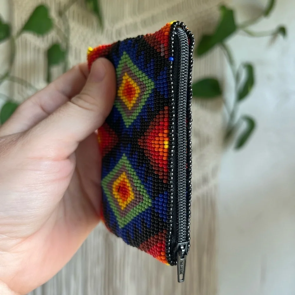 Authentic Navajo Beaded Coin Purse – Handmade Wallet by Native American Artist